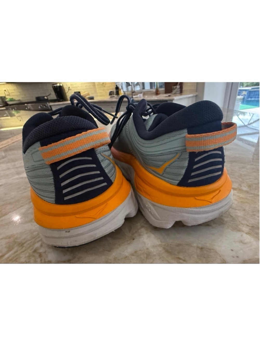 Women's Hoka Athletic Shoes Size 8 Light Blue Orange, insert missing - Picture 6 of 9